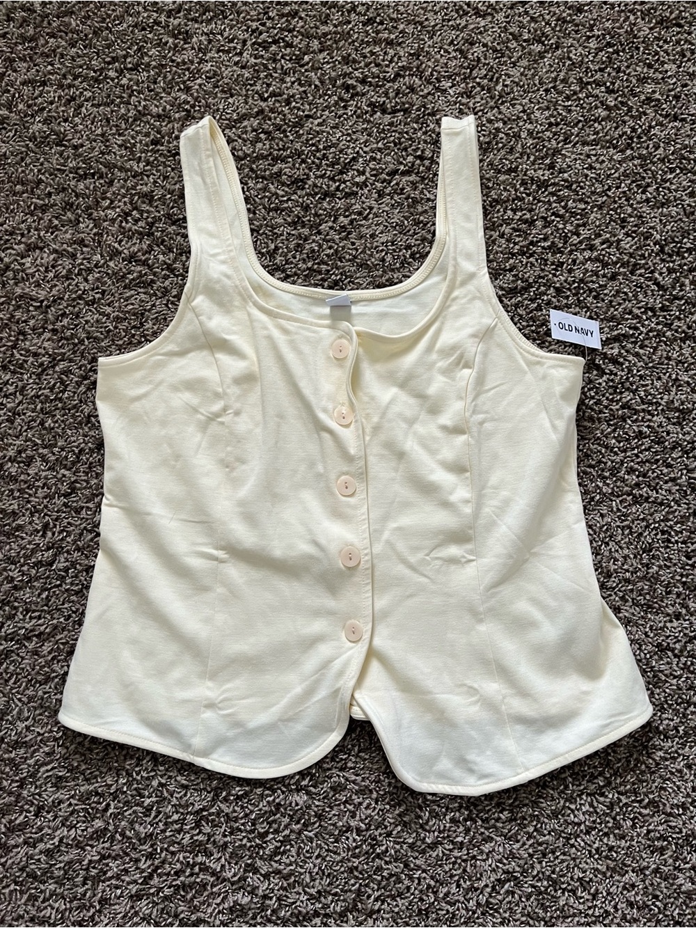 Old Navy Butter Yellow Button-Front Top